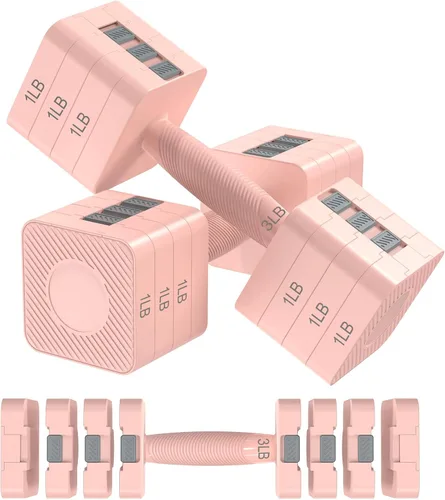 Miniatura 13 de Hezeyferg Juego de mancuernas ajustables de 22 libras, juegos de pesas de mano con 5 niveles de 3 libras, 5 libras, 7 libras, 9 libras, 11 libras