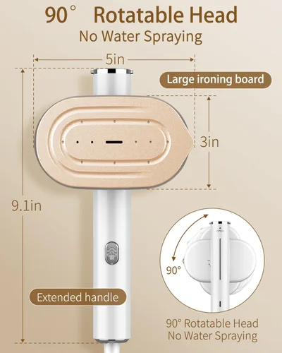 Miniatura 2 de Vaporizador Portátil para Ropa de Viaje, Mini Vaporizador y Plancha con Calentamiento Rápido de 10s, 1200W Horizontal y Vertical, Eliminación