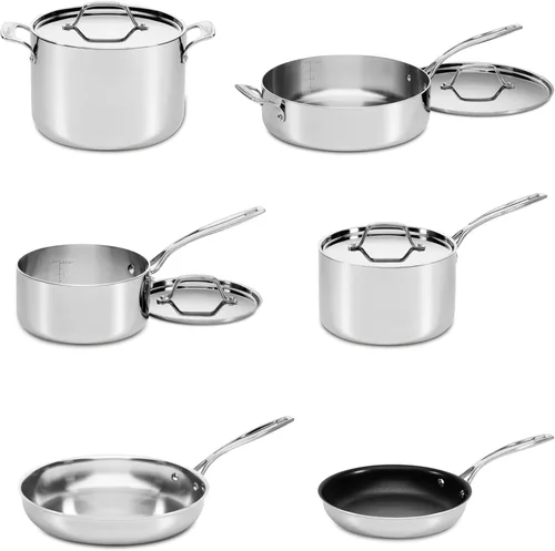 Miniatura 2 de Cuisinart Juego de utensilios de cocina de 10 piezas de acero inoxidable de 5 capas con revestimiento personalizado, CCC5-10