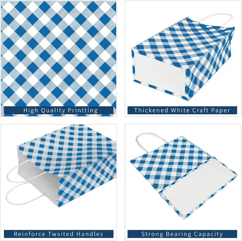 Miniatura 4 de ECOHOLA Bolsa de papel de 4 colores, 16 bolsas de regalo pequeñas, bolsa de regalo envuelta con asas para cumpleaños, baby showers, manualidades