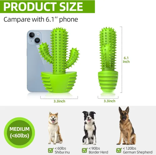 Miniatura 7 de Pamlulu Juguetes masticables para perros, cepillo de dientes para limpieza dental para perros pequeños, medianos y grandes, juguetes chirriantes