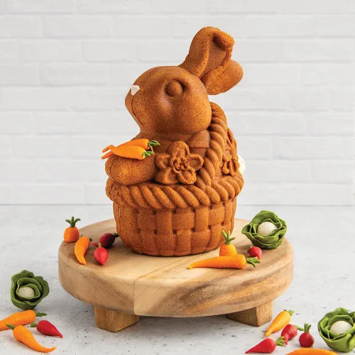 Miniatura 2 de Nordic Ware Bunny in Basket - Molde para tartas 3D, 10 tazas, caramelo
