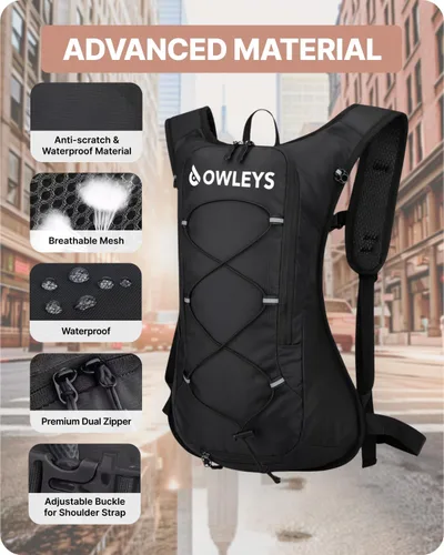 Miniatura 2 de Owleys Mochila de hidratación - Mochila de hidratación ligera e impermeable Bolsa de agua de 2 litros Mochila para correr y ciclismo