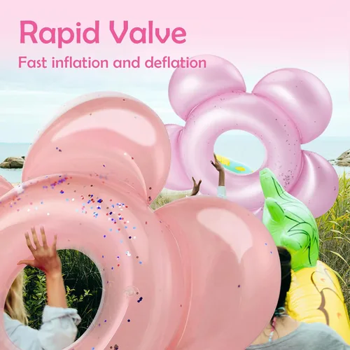 Miniatura 5 de HeySplash Pool Floats, Inflatable Pool Float, Large Floatie for Bachelorette Party, Swim Tube River Lake Beach Bride Wedding Decor Fun Toy Raft