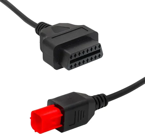 Miniatura 2 de Cable adaptador OBD2 de 6 pines compatible con motocicletas Kawasaki Guzzi Suzuki Yamaha Harley Davidson Piaggio Vespa Adaptador de diagnóstico