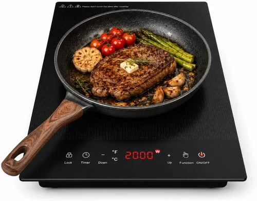 Miniatura 11 de Placa de Cocción Eléctrica 110v, Estufa Eléctrica de Un Solo Quemador Placa de Cocción Infrarroja Placa Caliente 1800W, Configuración de 4 Horas
