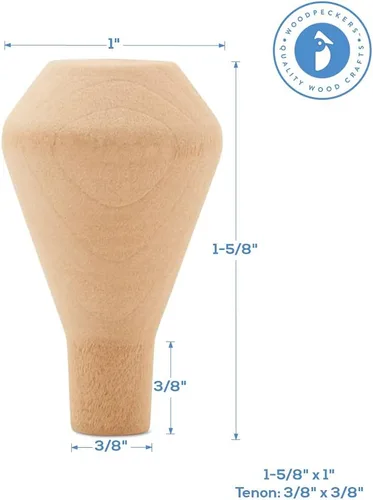 Miniatura 2 de Chimeneas de madera sin terminar, 1-5/8 pulgadas, parte de tren de madera sin terminar para manualidades, paquete de 25 pequeñas chimeneas de madera