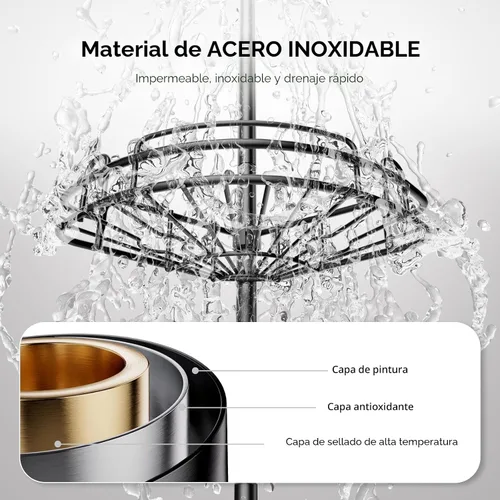 Miniatura 3 de HAMITOR Poste de tensión para regadera: organizador de estante de esquina de baño a prueba de óxido de 4 niveles para inquilinos, estante grande