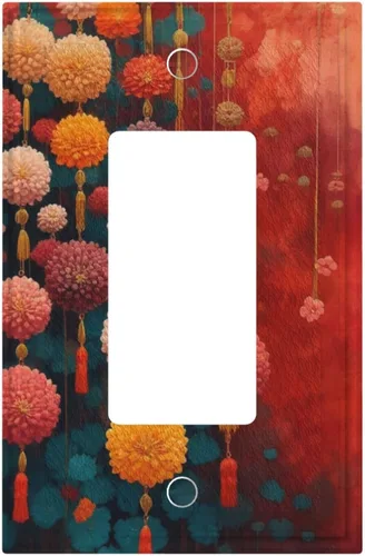 Miniatura 104 de Cubiertas Decorativas de Arte para Interruptores de Luz, Hojas de Otoño, Placa de Pared de Palanca Individual, Cubierta Decorativa de Interruptor