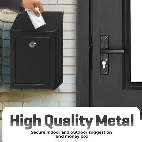 Miniatura 2 de Caja de Donación de Metal - Caja de Sugerencias con Ranura y Cerradura - Caja de Seguridad para Dinero - Caja de Depósito Segura - Caja