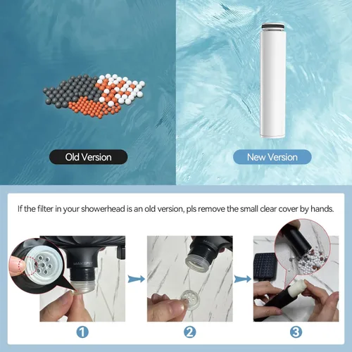 Miniatura 4 de Filtro de cabezal de ducha para ducha de mano, 1 paquete de filtros de suavizante de agua de repuesto para agua dura - Eliminar cloro y sustancias
