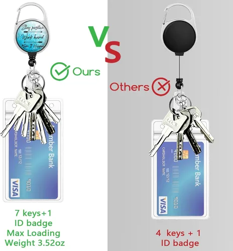 Miniatura 6 de Piefly Cordones para Insignias de Identificación, Portainsignias Positivo con Clip de Carrete Retráctil, Cordón con Tarjeta de Cita Inspiracional