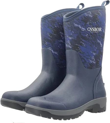 Miniatura 5 de CNSBOR Botas impermeables de goma aisladas para hombre, botas de lluvia de neopreno para exteriores