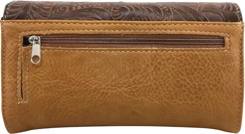 Miniatura 4 de Zelris turquesa Rhinestone Cruz Occidental mujeres Crossbody muñeca Trifold cartera