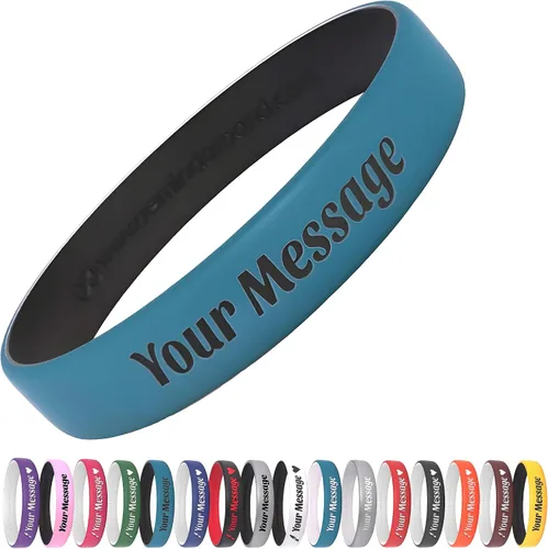 Miniatura 12 de Reminderband - Pulseras lujosas de silicona y goma para motivación, eventos, regalos, apoyo, recaudación de fondos y concientización, para hombres