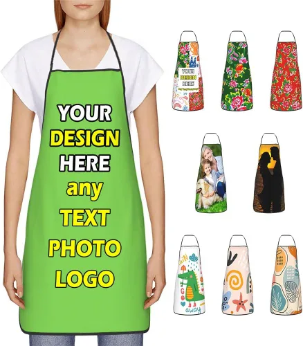 Miniatura 26 de Delantales impermeables personalizados para diseñar tu propia foto logotipo texto para cocinar hornear 28.3 x 20.4 pulgadas