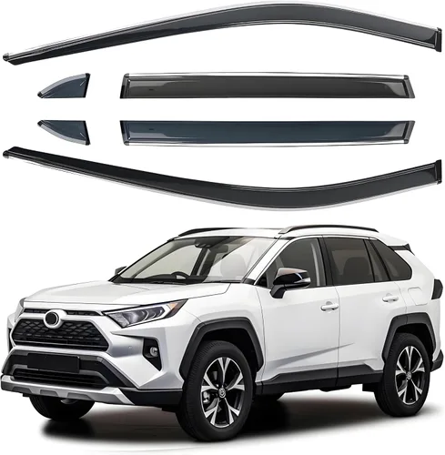 Miniatura 20 de Juego de 6 viseras de ventana para Toyota RAV4 2013 2014 2015 2016 2017 2018 Safe Rain Out-Channel Guard deflector