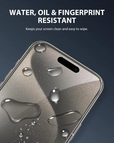 Miniatura 9 de GIGIKISS Paquete de 2 protectores de pantalla mate para iPhone de 15 a 6.1 pulgadas, protector de pantalla antihuellas y antirreflejos, vidrio