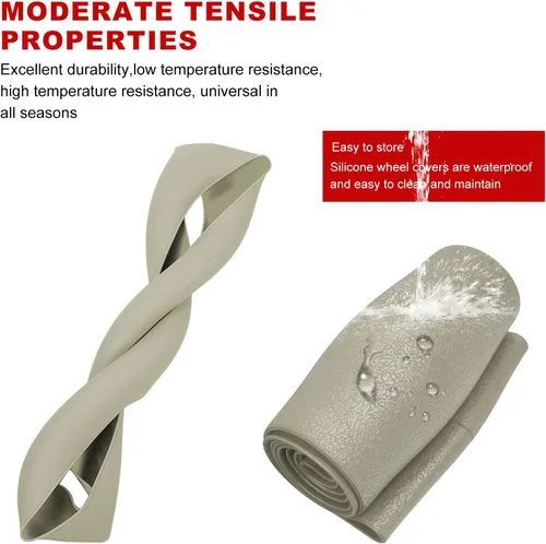 Miniatura 6 de DXNQ Funda protectora de silicona antideslizante para volante de automóvil, de 13 a 14.17 pulgadas, suave, flexible, absorbente de golpes