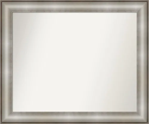 Miniatura 123 de Amanti Art Espejo de baño plateado para sobre fregadero, 28 x 47 pulgadas, espejo rectangular de plata imperial, marco de madera tradicional de gran
