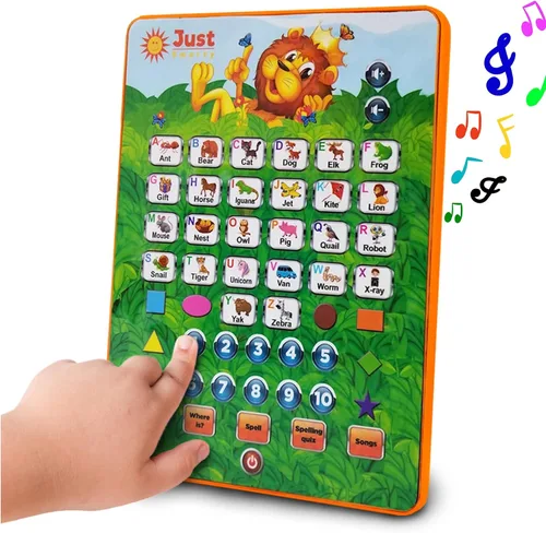 Just Smarty Tableta del Alfabeto para Aprender Letras, ABC, Números, Formas, Colores, Música y Palabras, Juguetes Interactivos de Aprendizaje y