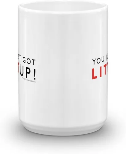 Miniatura 2 de USA Network Suits You Just Got Litt Up! Taza de café de cerámica, color blanco, 15 onzas, taza oficial de Louis Litt como se ve en trajes