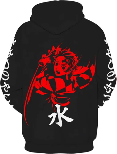Miniatura 2 de DENCTORAM Anime Kamado Tanjirou Sudadera con capucha estampada en 3D Tanjirou Cosplay Sudadera Sudadera con capucha para disfraz de Halloween