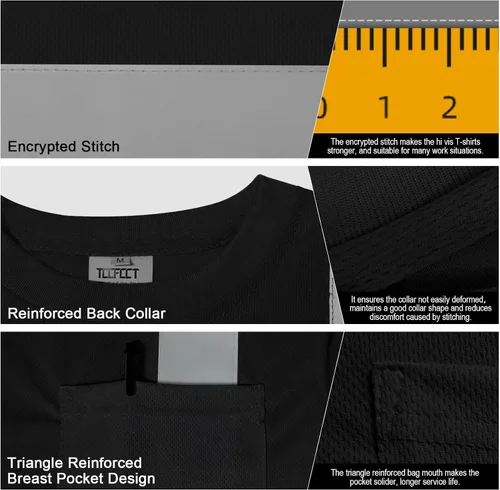 Miniatura 4 de TCCFCCT Camisas de seguridad para hombre reflectantes Clase 3 de manga larga de alta visibilidad, camisas de alta visibilidad para hombre y mujer