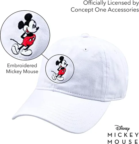 Miniatura 4 de Disney Mickey Mouse Embroidered Cotton Adjustable Dad Hat with Curved Brim