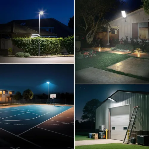 Miniatura 7 de 4-Pack Solar Street Lights Outdoor, 13000LM 6500K Waterproof LED Solar Flood Lights with Motion Sensor, Dusk to Dawn Solar-Powered Light for