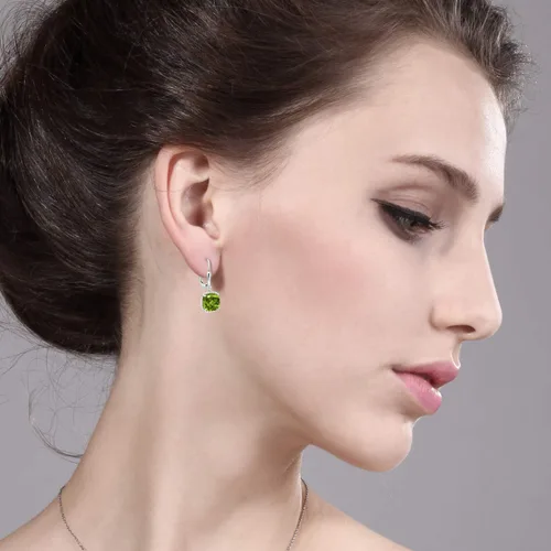 Miniatura 2 de Gem Stone King Aretes colgantes de plata de ley 925 de 0.315 pulgadas para mujer