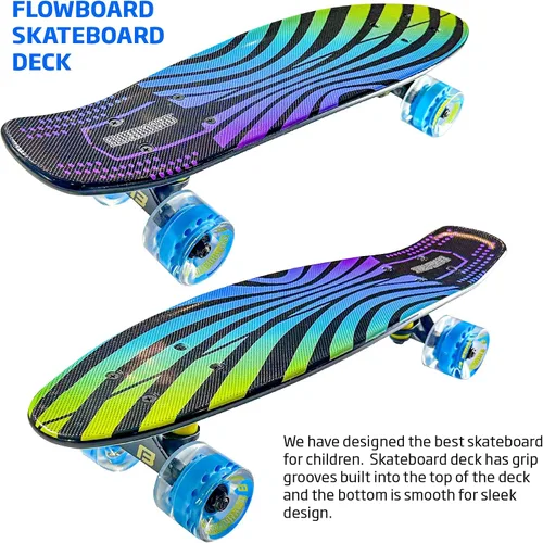 Miniatura 5 de Kids Complete Flowboard Skate Board W/Trucks and Light Up Wheels - Custom Scratch Free Graphics Great for Kids, Boys, Girls, Youth and Beginners 22
