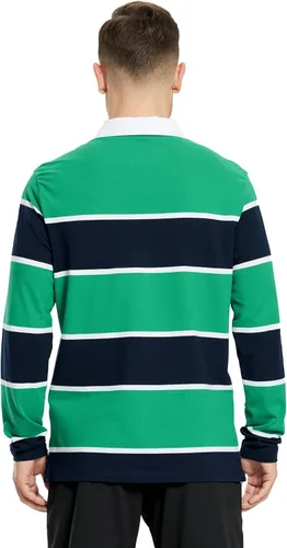 Miniatura 3 de Polo de golf para hombre, manga larga, a rayas, ajuste seco, casual, cuello piqué para hombre