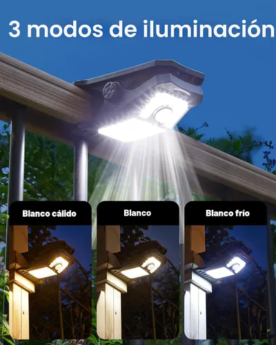 Miniatura 3 de Luces solares con sensor de movimiento para exteriores, luces solares con clip para exteriores, impermeables, luces de seguridad alimentadas por