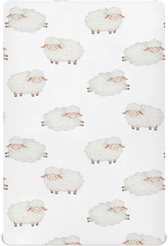 Miniatura 25 de vvfelixl Sábanas de cuna para niños y niñas, animales de granja, vacas, tréboles, transpirables, para colchón de cuna, suaves y transpirables, 39 x