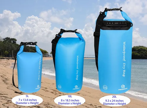 Miniatura 2 de Freegrace - Juego de 3 bolsas impermeables: bolsa con 2 cierres de cremallera y correa de hombro desmontable, riñonera y funda para teléfono; Azul