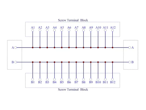 Miniatura 3 de Módulo de distribución de bloque de terminales de posición 30Amp/300V 2x12 (montaje en carril DIN)