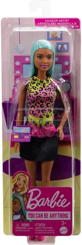 Miniatura 6 de Muñeca Barbie y accesorios, muñeca de maquilladora profesional con paleta y pincel