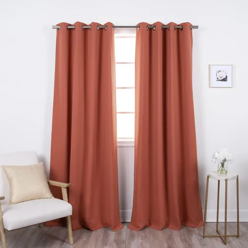 Miniatura 12 de Best Home Fashion Cortinas Opacas 2 Paneles - Tratamiento de Ventana con Aislamiento Térmico Premium Cortinas Opacas para Dormitorio - Parte Castaño