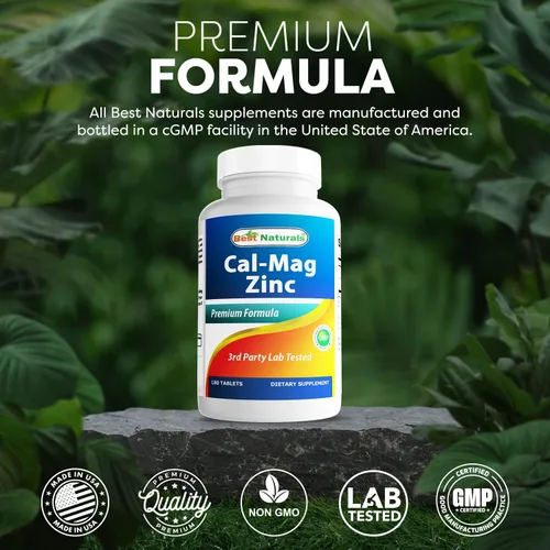 Miniatura 5 de Best Naturals - Complejo mineral esencial #1 CAL MAG ZINC - Fabricado en una instalación certificada GMP con sede en Estados Unidos y probado por