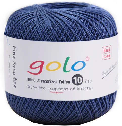 Miniatura 107 de Golo - Bolas de hilo para crochet de algodón tamaño 10, color algodón para crochet D-Fresa D078-fresa