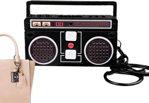 Mini llavero grabador de cinta acrílica de los años 90, llavero de cinta retro para parejas, regalo para parejas, radio y televisión, llave