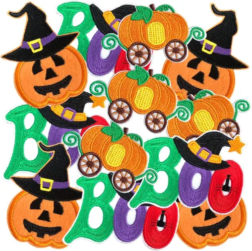 12 Piezas de parches para planchar de Halloween, parches bordados para coser o planchar para sombreros, ropa, jeans, pantalones, chaquetas, mochilas