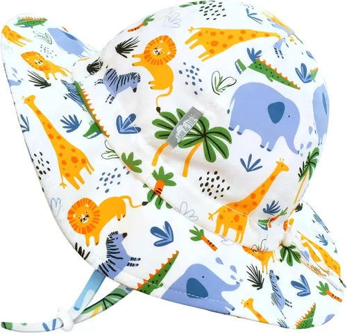 Miniatura 13 de JAN & JUL Sombrero de sol de algodón UPF 50+ con ala ancha para niñas pequeñas