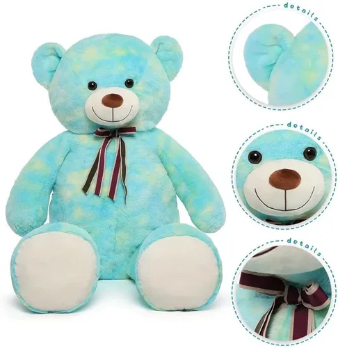 Miniatura 8 de Tezituor Oso de peluche grande de 59 pulgadas, animal de peluche negro gigante para baby shower, Navidad, día de San Valentín o cumpleaños, oso