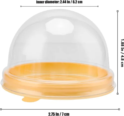Miniatura 2 de Paquete de 200 mini cajas de plástico para tartas, caja transparente para cupcakes con tapas de cúpula, cajas redondas para cupcakes de plástico