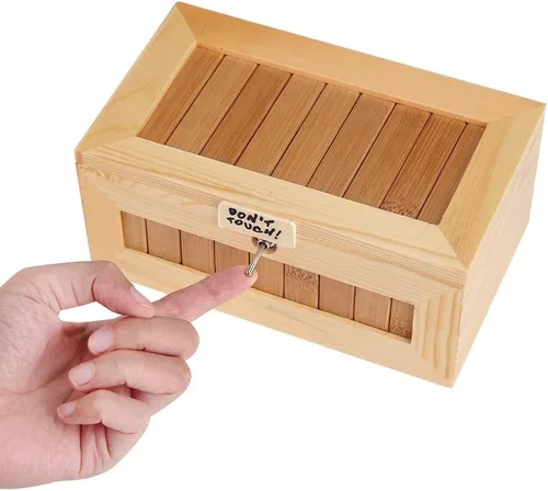 Miniatura 6 de Cryfokt Dont Touch - Caja de madera electrónica USB para ahorrar dinero, divertida e interactiva, juguete para aliviar el estrés, decoración