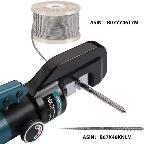 Miniatura 7 de DN Mate Herramienta de prensado hidráulico/crimpadora hidráulica para herrajes de barandilla de cable de acero inoxidable, herramienta de prensado
