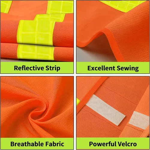 Miniatura 3 de Chaleco de seguridad, chaleco reflectante de alta visibilidad para hombres, trabajo, ciclismo, corredor, topógrafo, voluntario, carretera