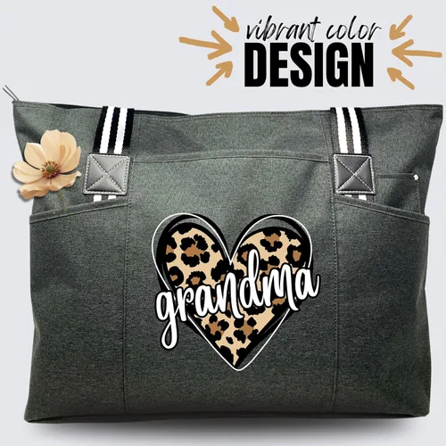 Miniatura 75 de Brooke & Jess Designs Bolso de mano para la abuela – Bolso de lona resistente con cremallera y bolsillo interior para la abuela para uso diario
